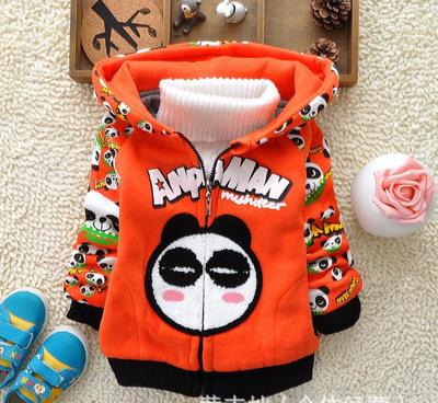 冬季新款卡通毛巾绣熊猫拉链加厚小童童装 全棉精品童装爆款解析